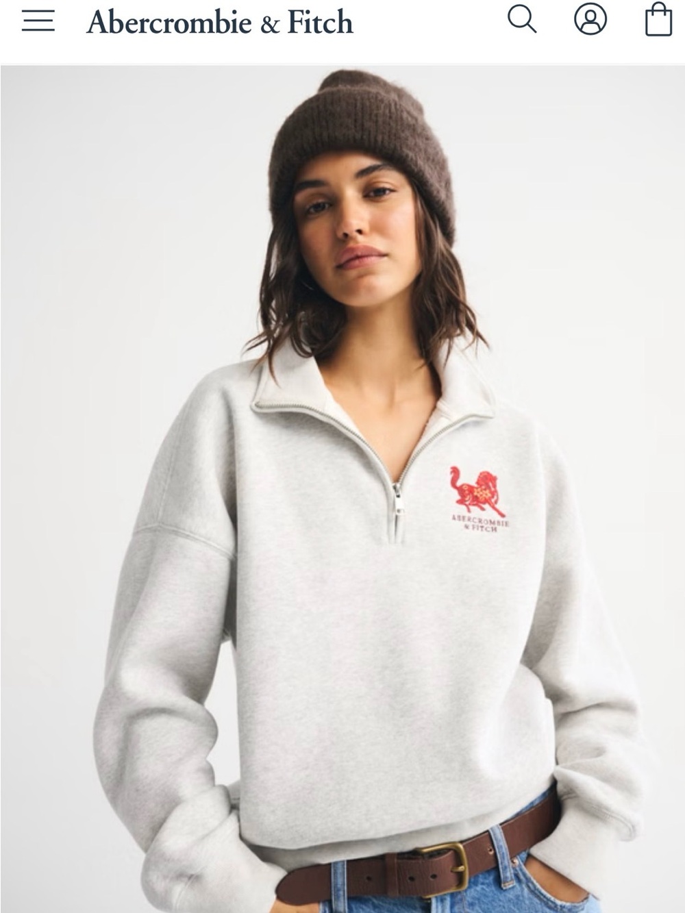 Abercrombie & Fitch | Lunar New Year Sunday Half-Zip Sweatshirt